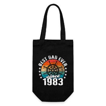 Best dad in the world since 1983 captain - Gift Bag for Bottles - black - Front