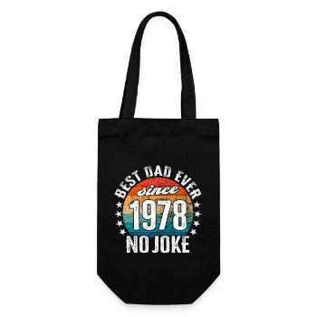 Bester Papa der Welt seit 1978 No Joke - Geschenkbeutel für Flaschen - Schwarz - Vorne