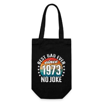 Bester Papa der Welt seit 1973 No Joke - Geschenkbeutel für Flaschen - Schwarz - Vorne