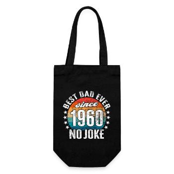 Bester Papa der Welt seit 1960 No Joke - Geschenkbeutel für Flaschen - Schwarz - Vorne