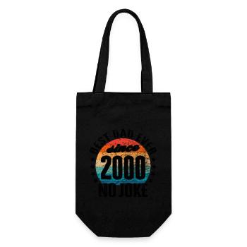 Bester Papa der Welt seit 2000 No Joke - Geschenkbeutel für Flaschen - Schwarz - Vorne