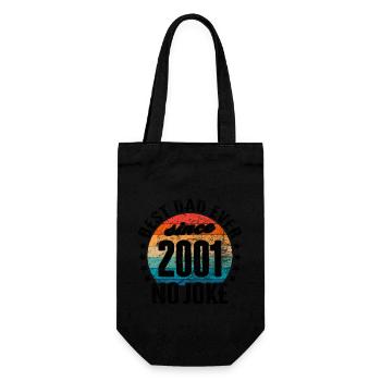 Bester Papa der Welt seit 2001 No Joke - Geschenkbeutel für Flaschen - Schwarz - Vorne