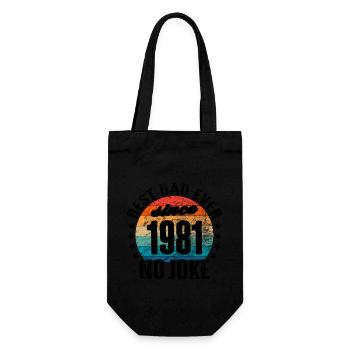 Bester Papa der Welt seit 1981 Vatertag - Geschenkbeutel für Flaschen - Schwarz - Vorne