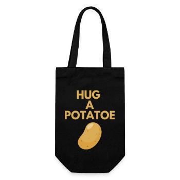 HUG A POTATOE - Gift Bag for Bottles - black - Front