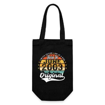 Born in June 2003 Birthday Gift June 2003 - Gift Bag for Bottles - black - Front