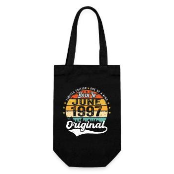 Born in June 1997 Birthday Gift June 1997 - Gift Bag for Bottles - black - Front