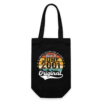 Born in June 2001 Birthday Gift June 2001 - Gift Bag for Bottles - black - Front