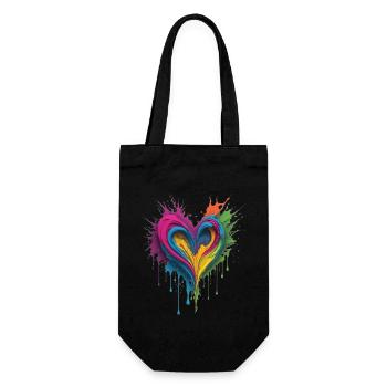 Cœur de peinture liquide - Sac à bouteille - noir - Devant