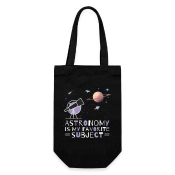 Astronomy is my favorite subject, Space telescope - Gift Bag for Bottles - black - Front