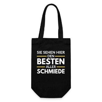 Sie sehen hier den Besten aller Schmiede - Geschenkbeutel für Flaschen - Schwarz - Vorne