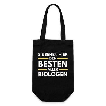 Sie sehen hier den Besten aller Biologen - Geschenkbeutel für Flaschen - Schwarz - Vorne
