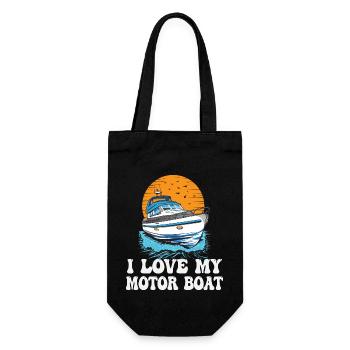 I Love My Motor Boat Life Is Better At The Lake - Gift Bag for Bottles - black - Front