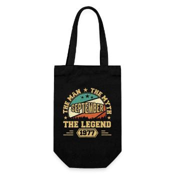 Legendär seit September 1977 Retro 1977 September - Geschenkbeutel für Flaschen - Schwarz - Vorne