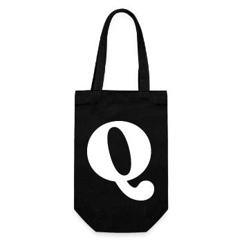 Buchstabe q - Geschenkbeutel für Flaschen - Schwarz - Vorne
