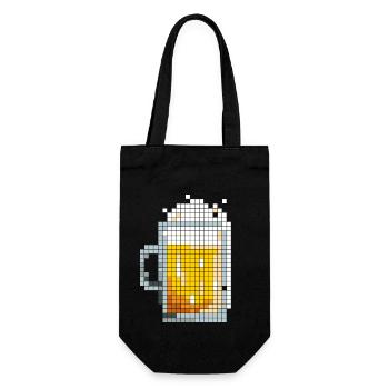 Bier - Geschenkbeutel für Flaschen - Schwarz - Vorne