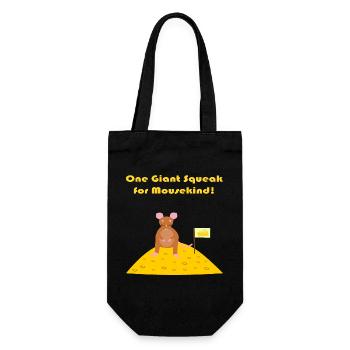 mouse on the moon Funny Sci Fi Fantasy Art - Gift Bag for Bottles - black - Front