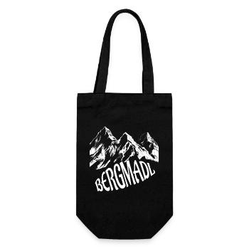 Bergmadl - Geschenkbeutel für Flaschen - Schwarz - Vorne
