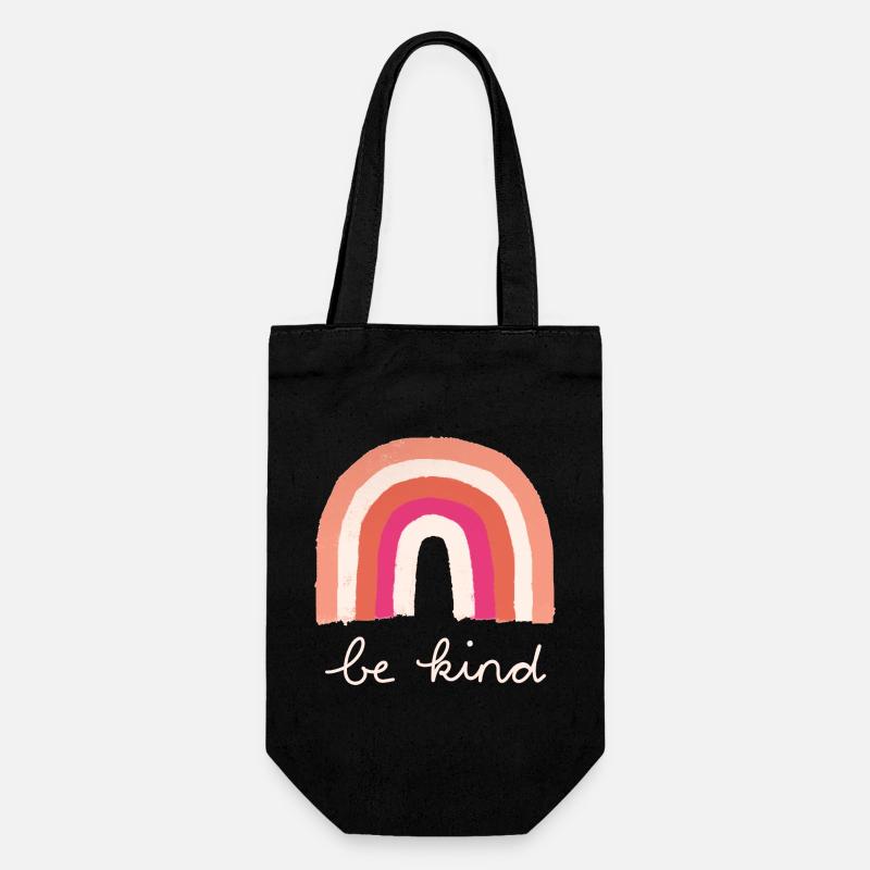 Soyez gentil arc-en-ciel - Sac à bouteille - noir