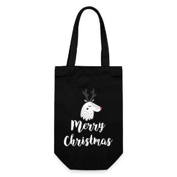 Merry Christmas - Gift Bag for Bottles - black - Front