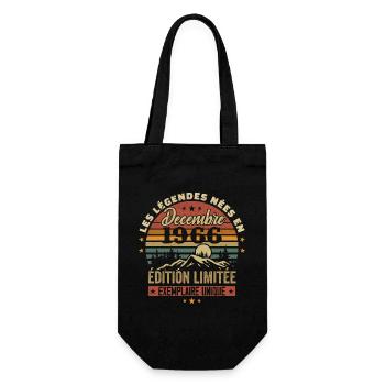 Cadeau Anniversaire Décembre 1966 - Decembre 1966 - Sac à bouteille - noir - Devant