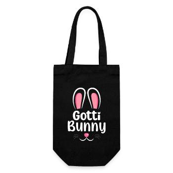 Gotti Bunny Beschts Gotti Taufpatin Schweiz Taufe - Geschenkbeutel für Flaschen - Schwarz - Vorne