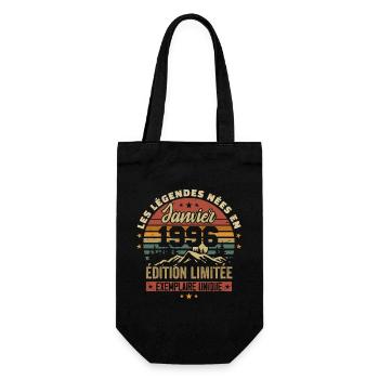 Légendaire depuis Janvier 1996 Vintage Cadeau 1996 - Sac à bouteille - noir - Devant