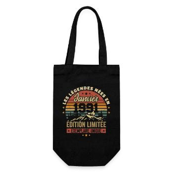 Légendaire depuis Janvier 1991 Vintage Cadeau 1991 - Sac à bouteille - noir - Devant
