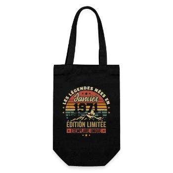 Légendaire depuis Janvier 1971 Vintage Cadeau 1971 - Sac à bouteille - noir - Devant