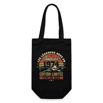 Légendaire depuis Janvier 1974 Vintage Cadeau 1974 - Sac à bouteille - noir - Devant