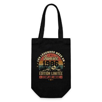 Légendaire depuis Janvier 1986 Vintage Cadeau 1986 - Sac à bouteille - noir - Devant