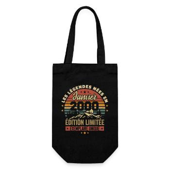 Légendaire depuis Janvier 2000 Vintage Cadeau 2000 - Sac à bouteille - noir - Devant