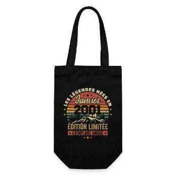 Légendaire depuis Janvier 2001 Vintage Cadeau 2001 - Sac à bouteille - noir - Devant