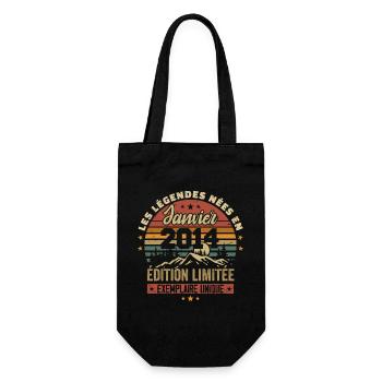 Légendaire depuis Janvier 2014 Vintage Cadeau 2014 - Sac à bouteille - noir - Devant