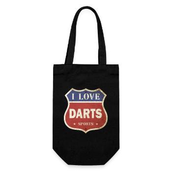 I Love Darts Dart Player Vintage Shield Route - Gift Bag for Bottles - black - Front