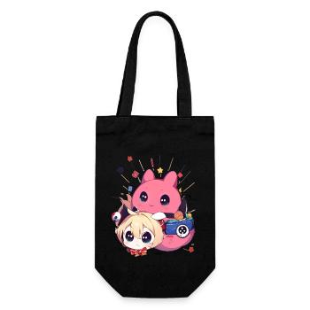 Teenage Tier Dinosaurier Monster Hamster Pink Kopf - Geschenkbeutel für Flaschen - Schwarz - Vorne