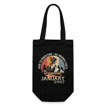 17 ans de génialité depuis janvier 2007 - Sac à bouteille - noir - Devant