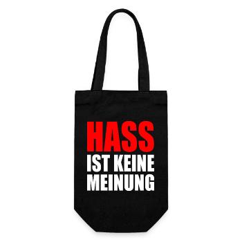 hass ist keine meinung - Geschenkbeutel für Flaschen - Schwarz - Vorne