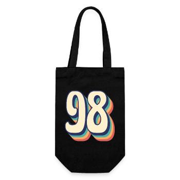 T-Shirt rétro Vintage numéro 98, quatre-vingt-dix-huit - Sac à bouteille - noir - Devant