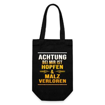 Bier Bierologe Trinkspruch Biergarten Frühschoppen - Geschenkbeutel für Flaschen - Schwarz - Vorne