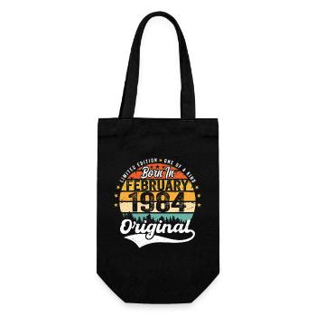 Né en février 1984 - cadeau d'anniversaire - Sac à bouteille - noir - Devant