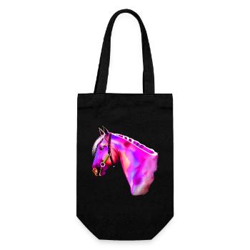 Neon Horse Head Watercolor - Gift Bag for Bottles - black - Front