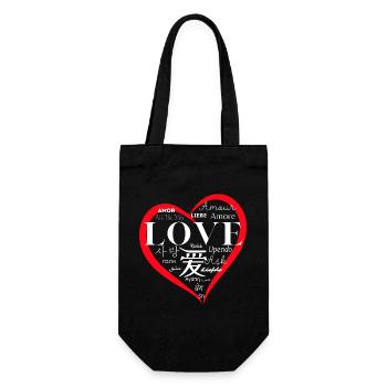 Amour mondial : conception de cœur multilingue - Sac à bouteille - noir - Devant