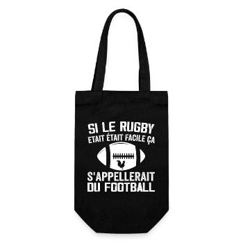Wenn Rugby einfach wäre, würde es Fußball heißen - Geschenkbeutel für Flaschen - Schwarz - Vorne