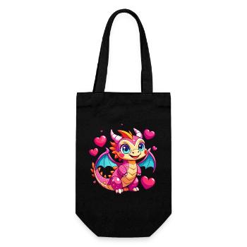 Farbenfroher Drache - Geschenkbeutel für Flaschen - Schwarz - Vorne