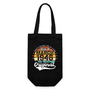 Mars 1946 Vintage Vintage rétro anniversaire 1946 - Sac à bouteille - noir - Devant