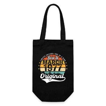 Mars 1977 Vintage Vintage rétro anniversaire 1977 - Sac à bouteille - noir - Devant