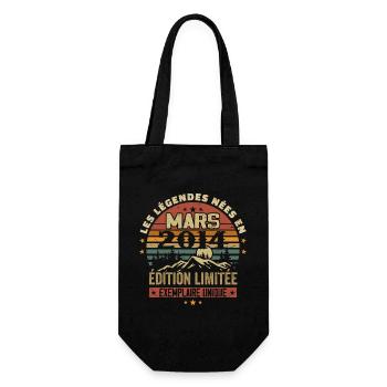 Vintage 2014 Mars Cadeau Anniversaire Rétro 2014 - Sac à bouteille - noir - Devant