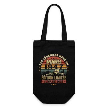 Vintage 1947 Mars Cadeau Anniversaire Rétro 1947 - Sac à bouteille - noir - Devant