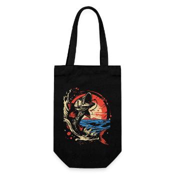 Fishing Fishing Excursion Fish Lake Fishing Rod fisher - Gift Bag for Bottles - black - Front