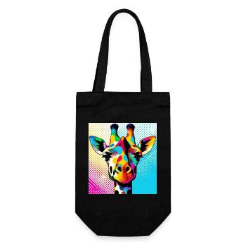 Giraffe Pop Art - Geschenkbeutel für Flaschen - Schwarz - Vorne